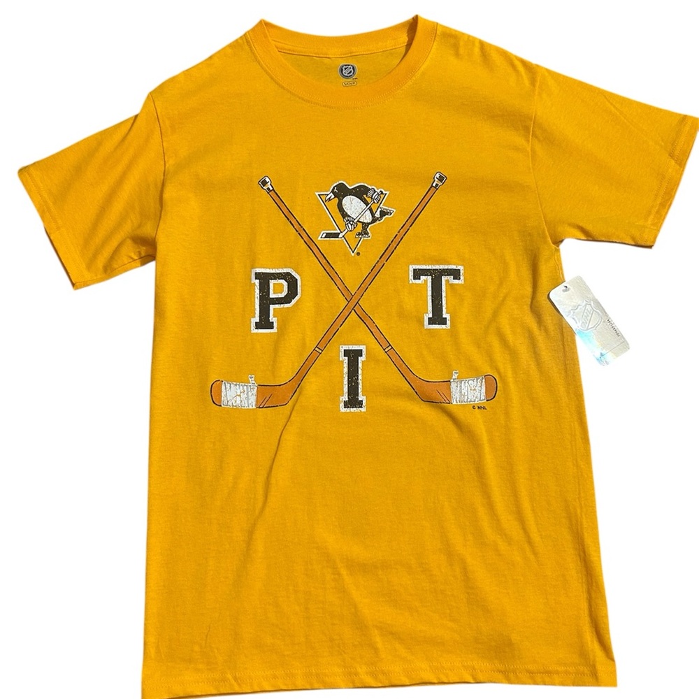 NHL Youth Yellow Pittsburgh Penguins Hockey Tee